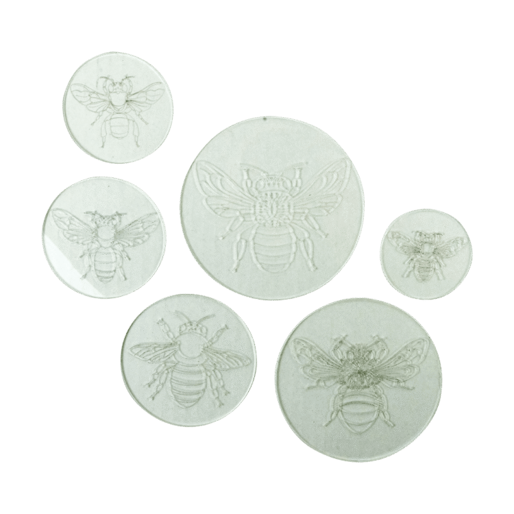 Etched Bees 6pc