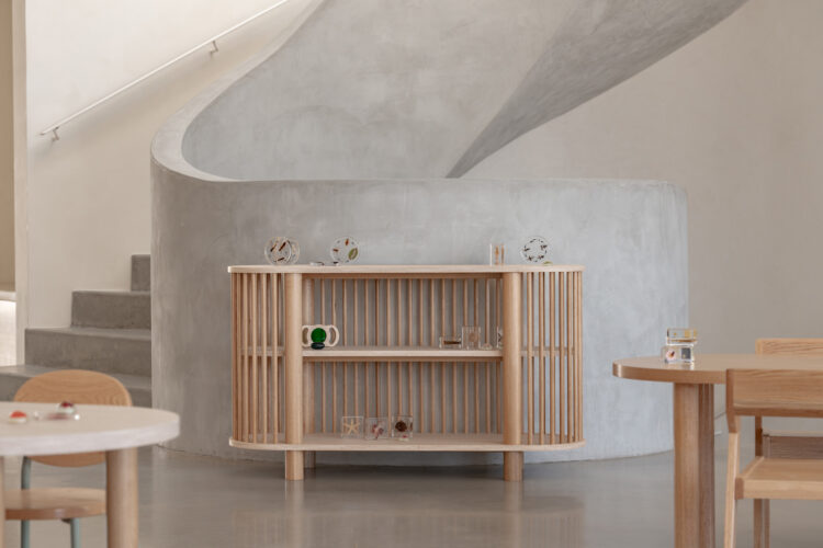 Travertine Two Tiered Fluted Shelf