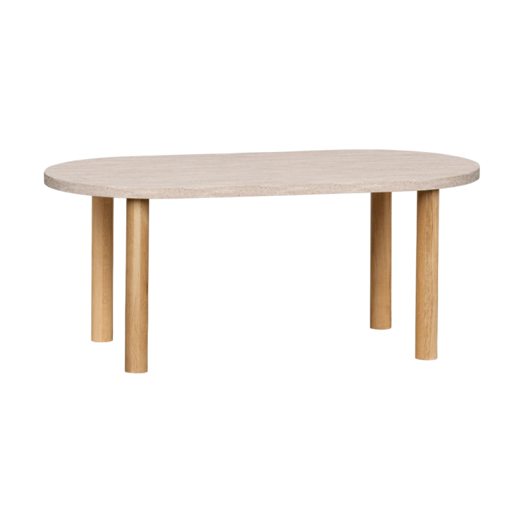 Leni Oval Travertine Table