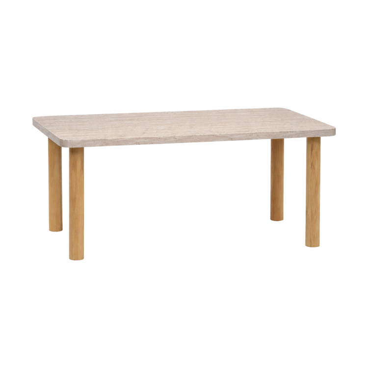 Leni Rectangle Travertine Table