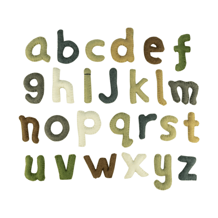 Lowercase felt alphabet