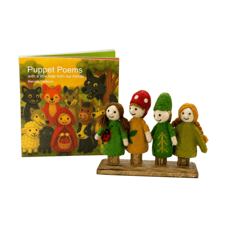 Woodland Friends Finger Puppets, Book & Stand