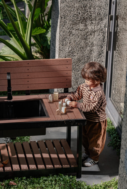 Jarrah Wooden Outdoor Mud Kitchen with Backboard