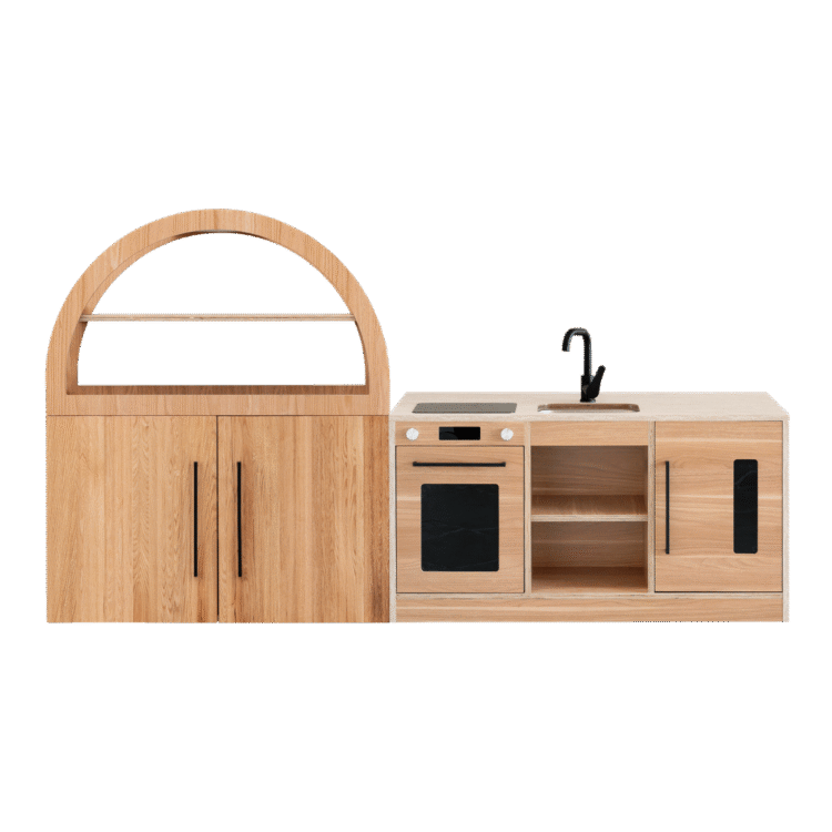Mini Arched Cabinet Oak Travertine Kitchen