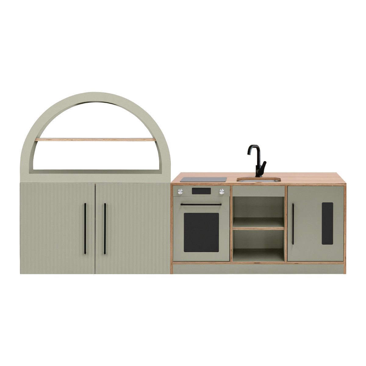 Mini Arched Cabinet Sage Kitchen