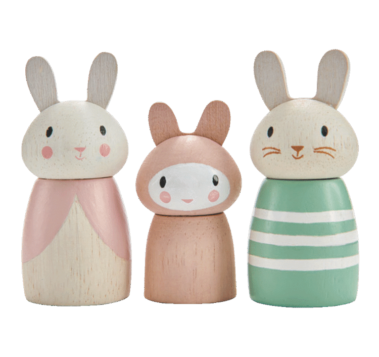 Wooden Bunny Family