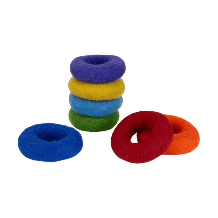 Felt Rainbow Rings 7pc