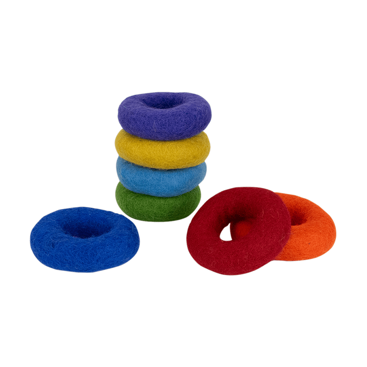 Felt Rainbow Rings 7pc