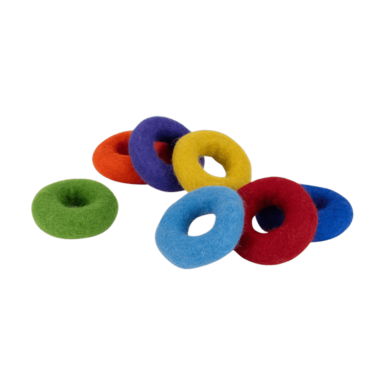 Felt Rainbow Rings 7pc