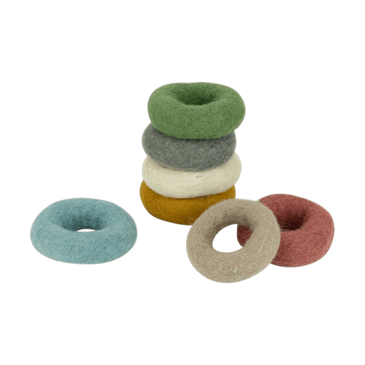 Felt Earth Rings 7pc
