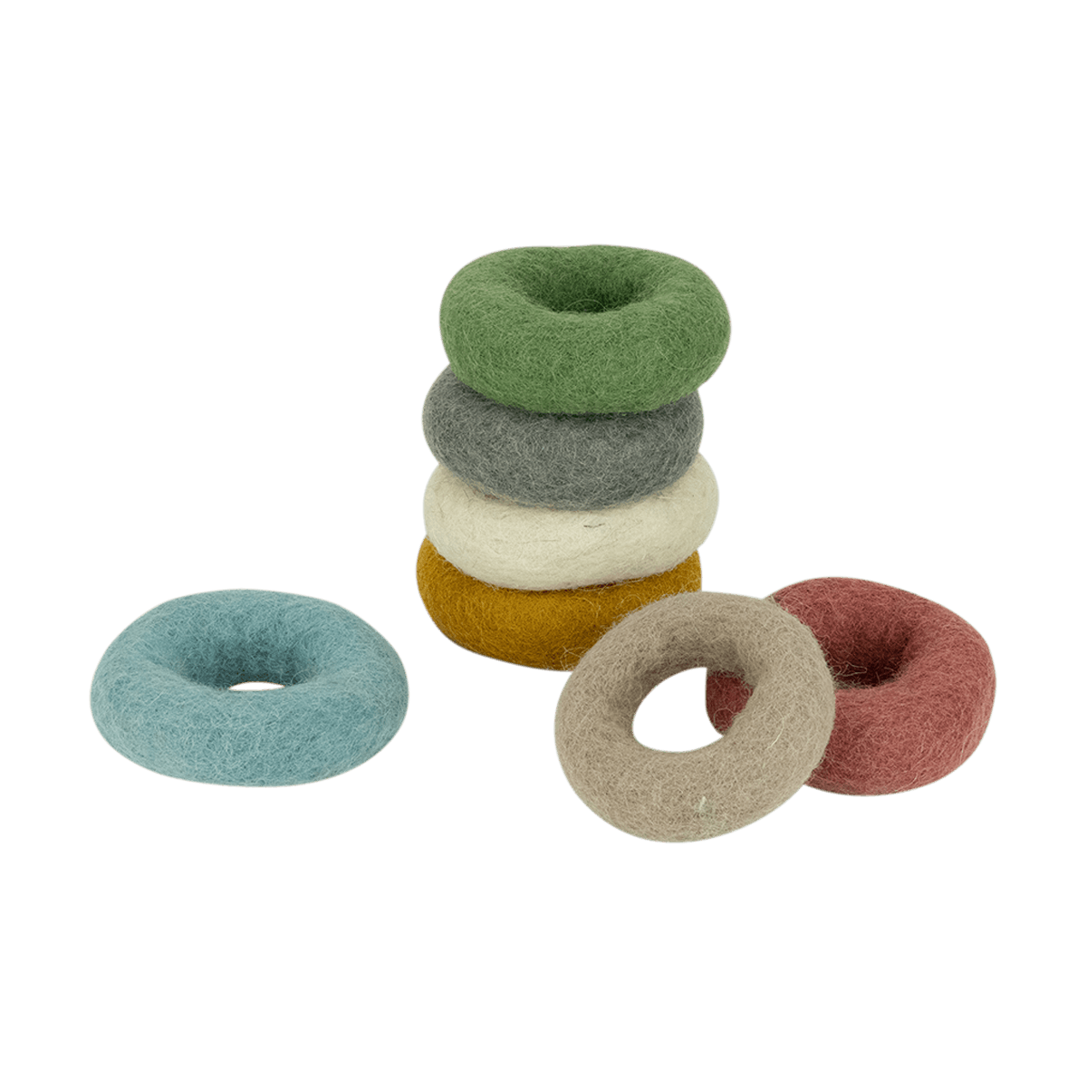 Felt Earth Rings 7pc