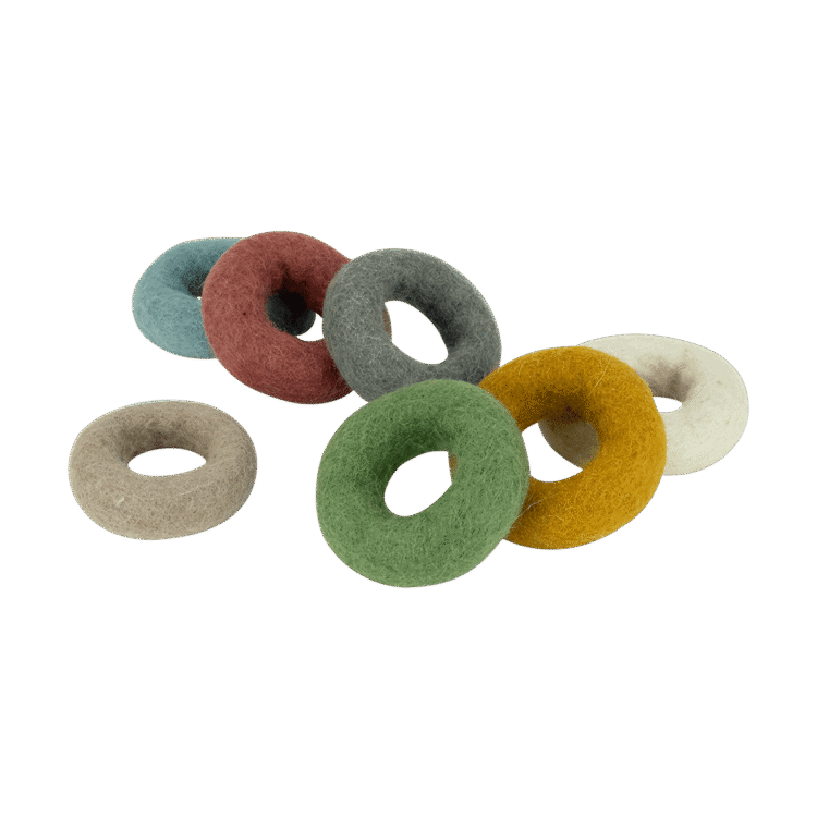 Felt Earth Rings 7pc