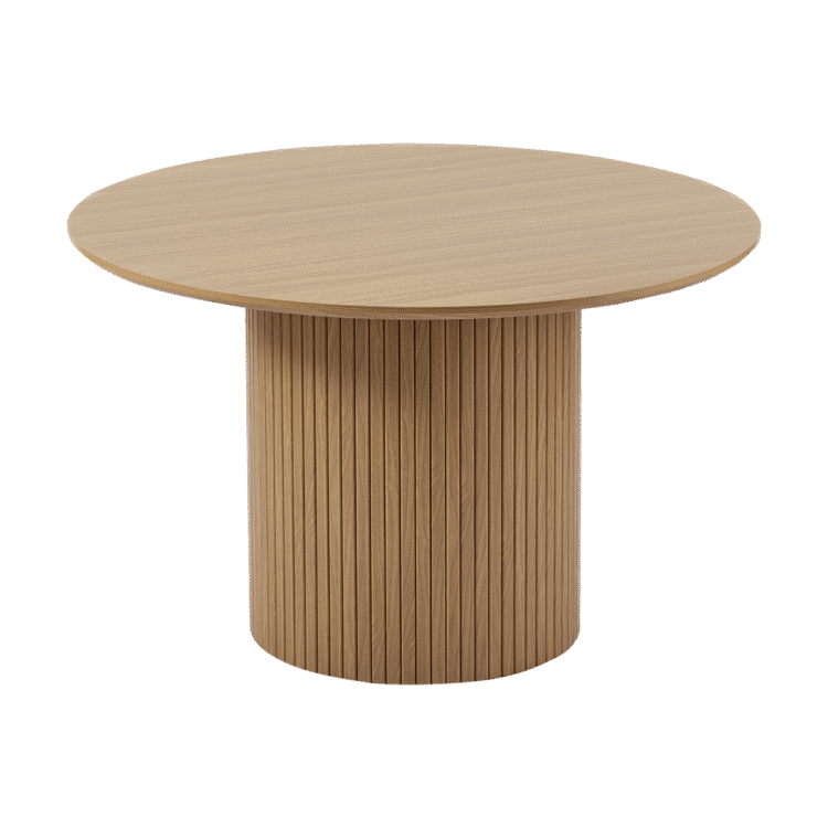 Oak Fluted Round Dining Table