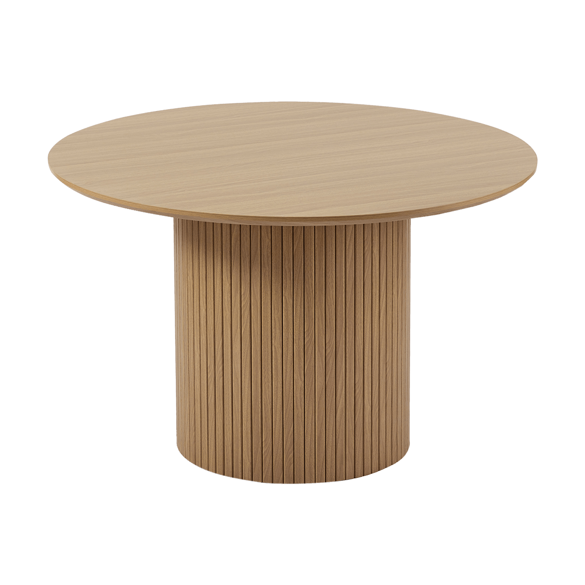 Oak Fluted Round Dining Table