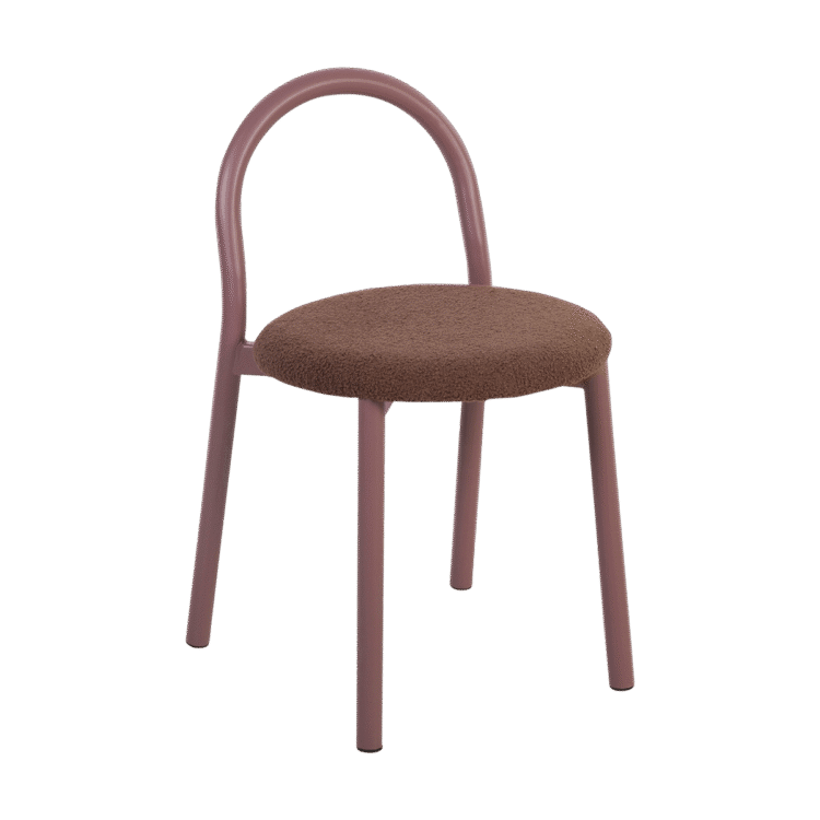 Boucle Dining Chairs Burgundy