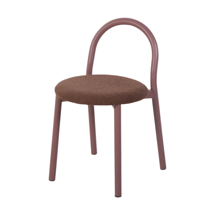 Boucle Dining Chairs Burgundy