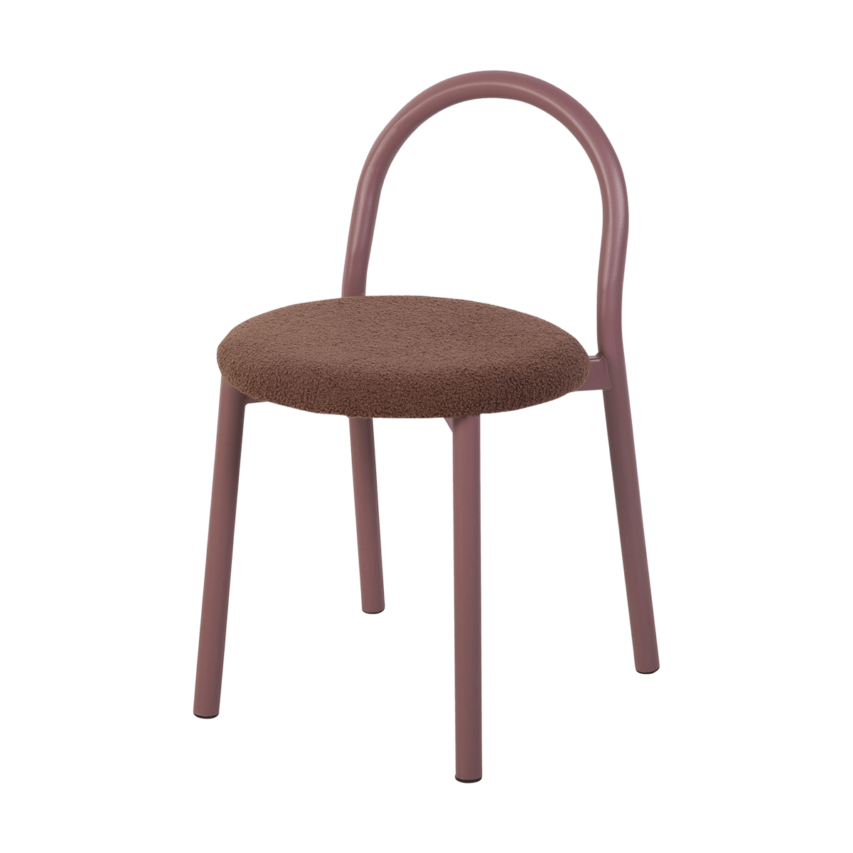 Boucle Dining Chairs Burgundy