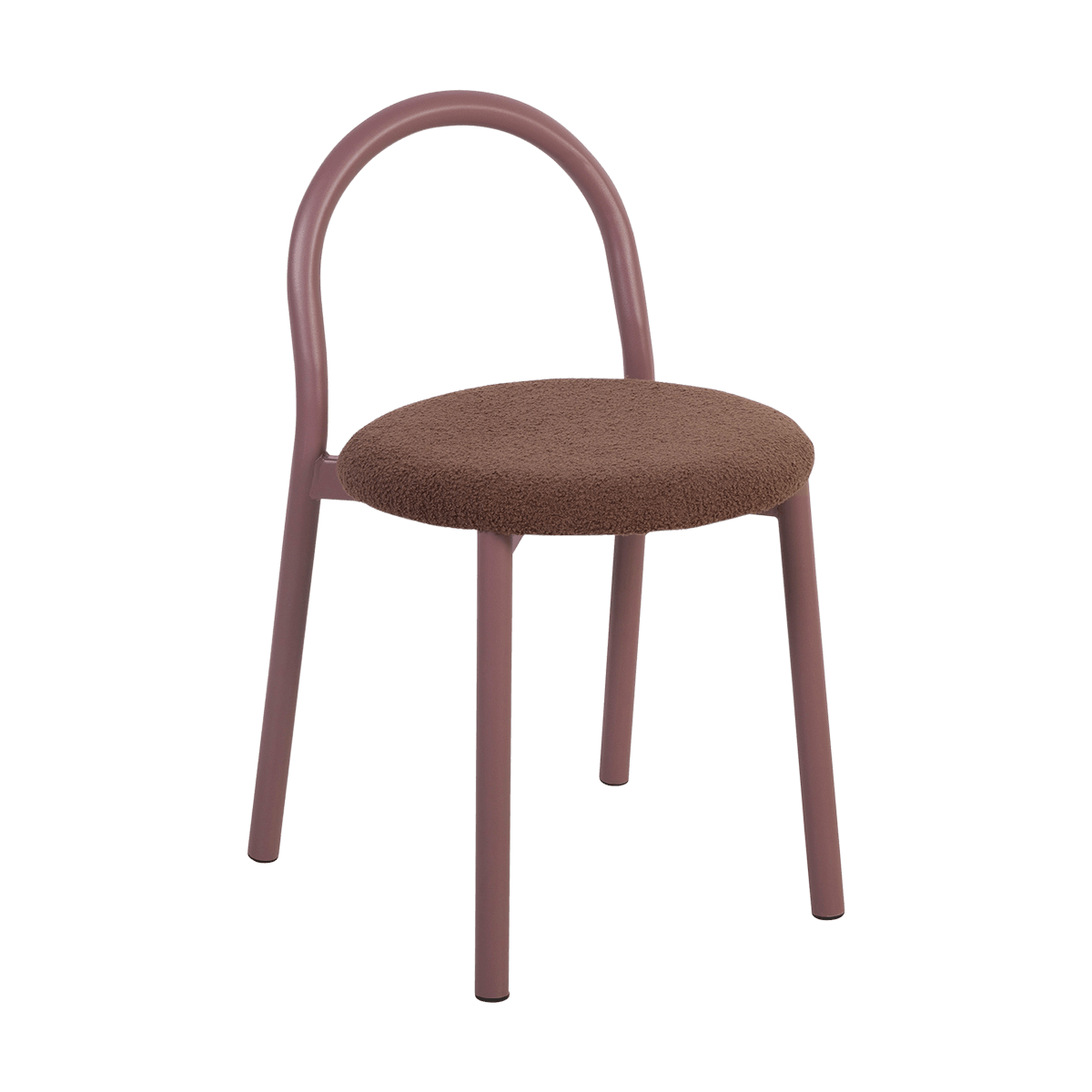 Boucle Dining Chairs Burgundy