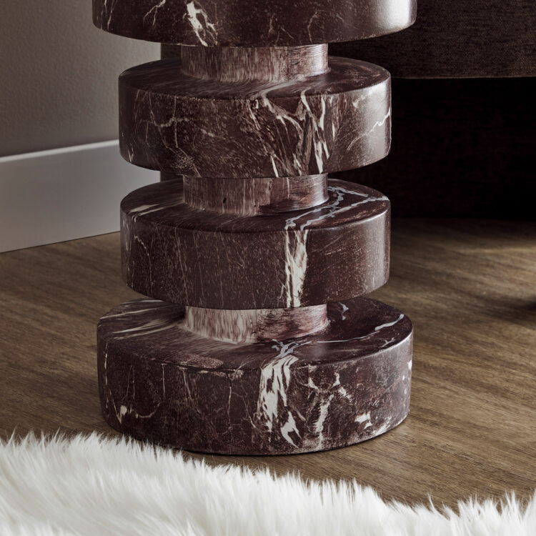 Marble Side Table – Burgundy