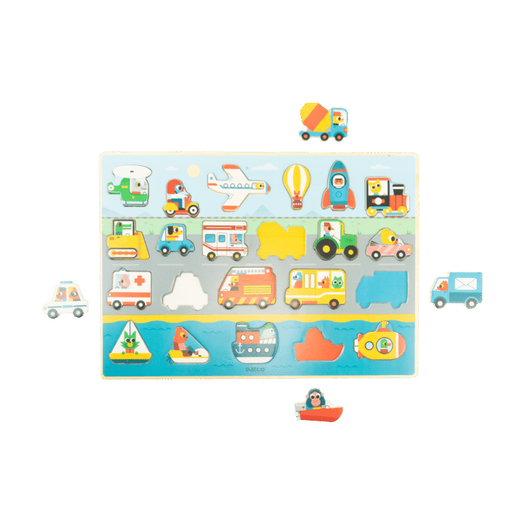 Transport Wooden Puzzle 22pc