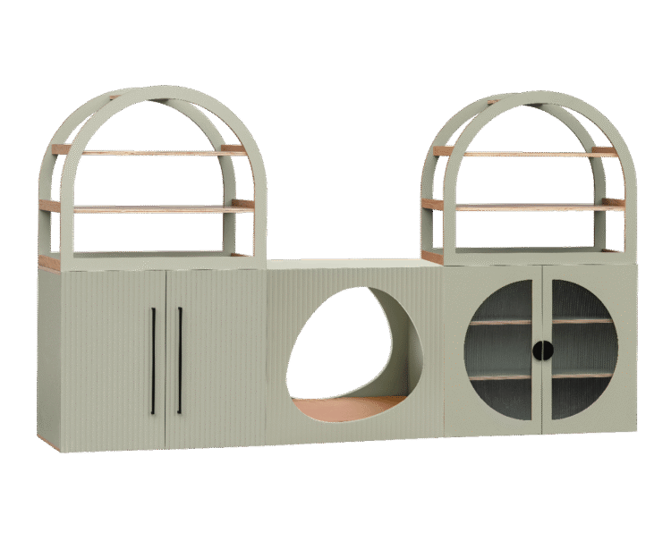 Arched Storage & Nook Set - Sage