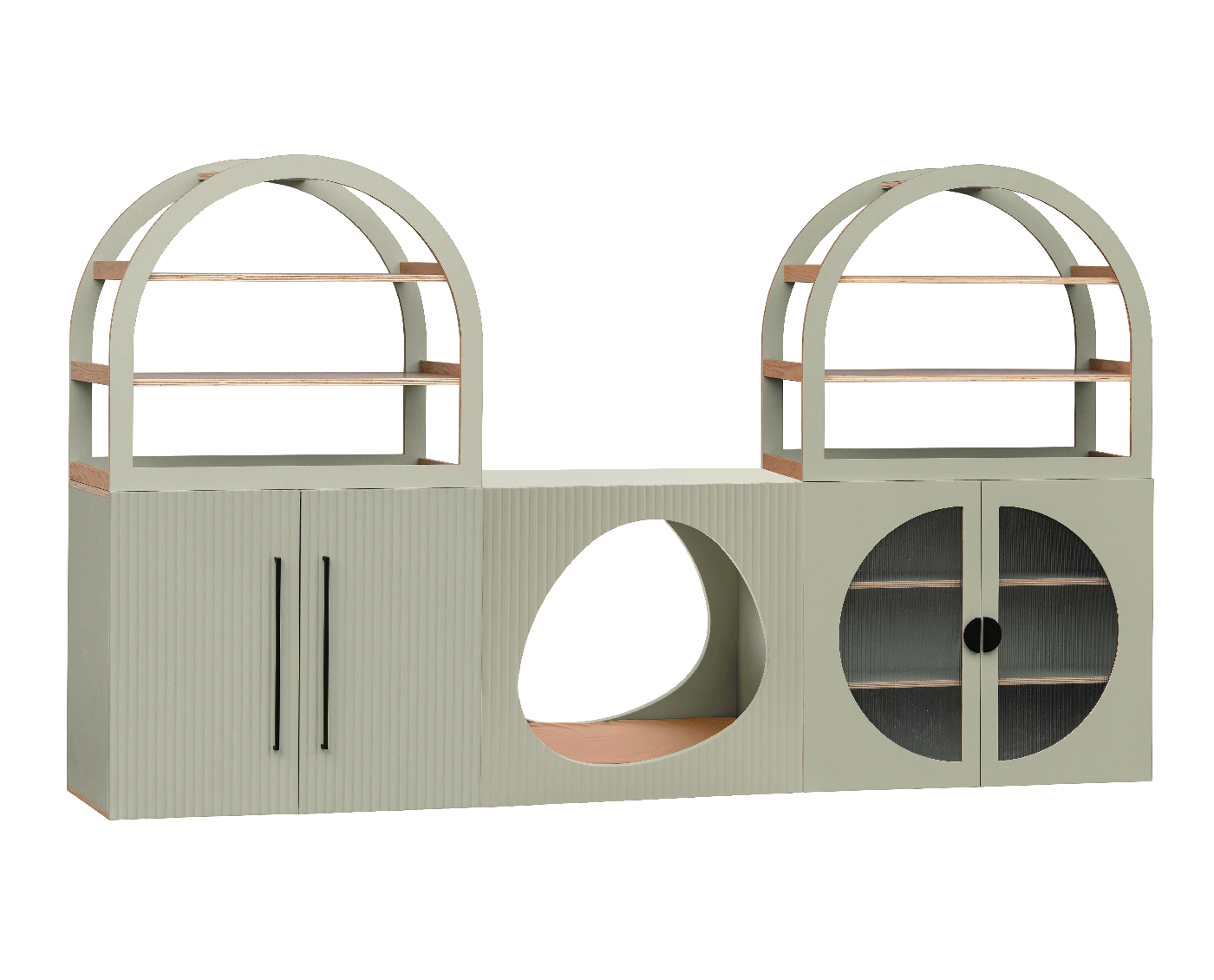 Arched Storage & Nook Set - Sage