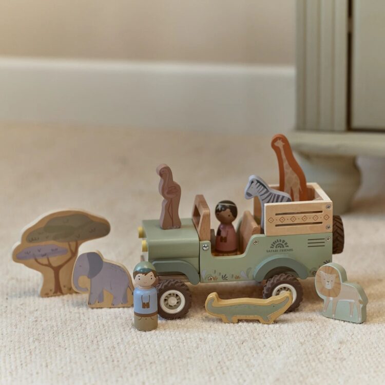 Wooden Safari Car With Animals